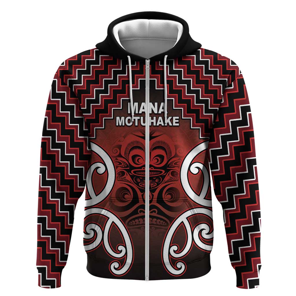 Personalised Aotearoa Mana Motuhake Zip Hoodie Poutama With Maori Pattern - Polynesian Pride