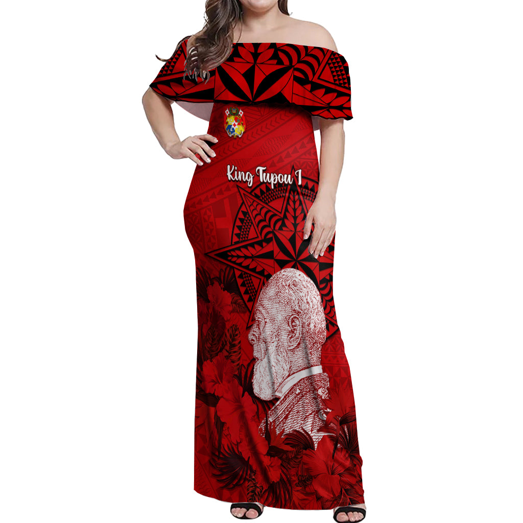 tonga-king-tupou-i-day-off-shoulder-maxi-dress-tropical-flowers-with-ngatu-pattern