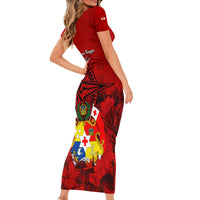 tonga-king-tupou-i-day-short-sleeve-bodycon-dress-tropical-flowers-with-ngatu-pattern