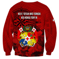 Tonga King Tupou I Day Sweatshirt Tropical Flowers With Ngatu Pattern LT05 - Polynesian Pride