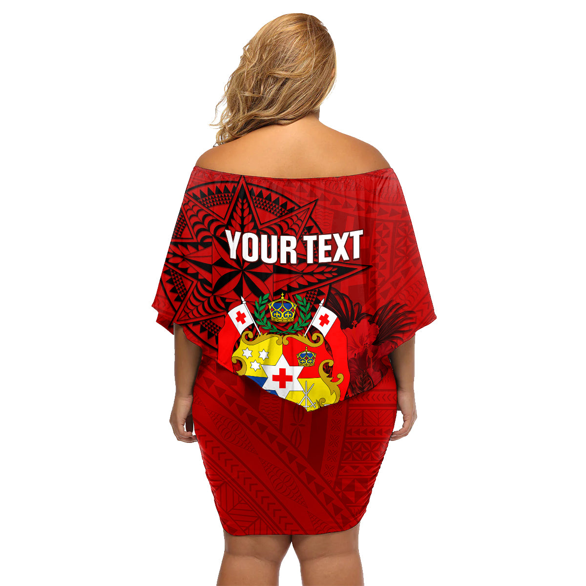 Personalized Tonga King Tupou I Day Family Matching Off Shoulder Short Dress and Hawaiian Shirt Tropical Flowers With Ngatu Pattern LT05 - Polynesian Pride