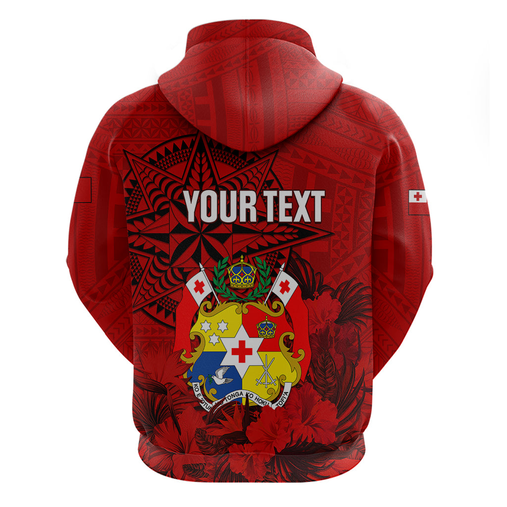 Personalized Tonga King Tupou I Day Hoodie Tropical Flowers With Ngatu Pattern LT05 - Polynesian Pride