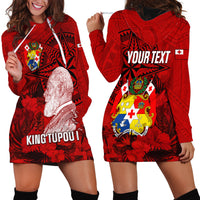 Personalized Tonga King Tupou I Day Hoodie Dress Tropical Flowers With Ngatu Pattern LT05 - Polynesian Pride