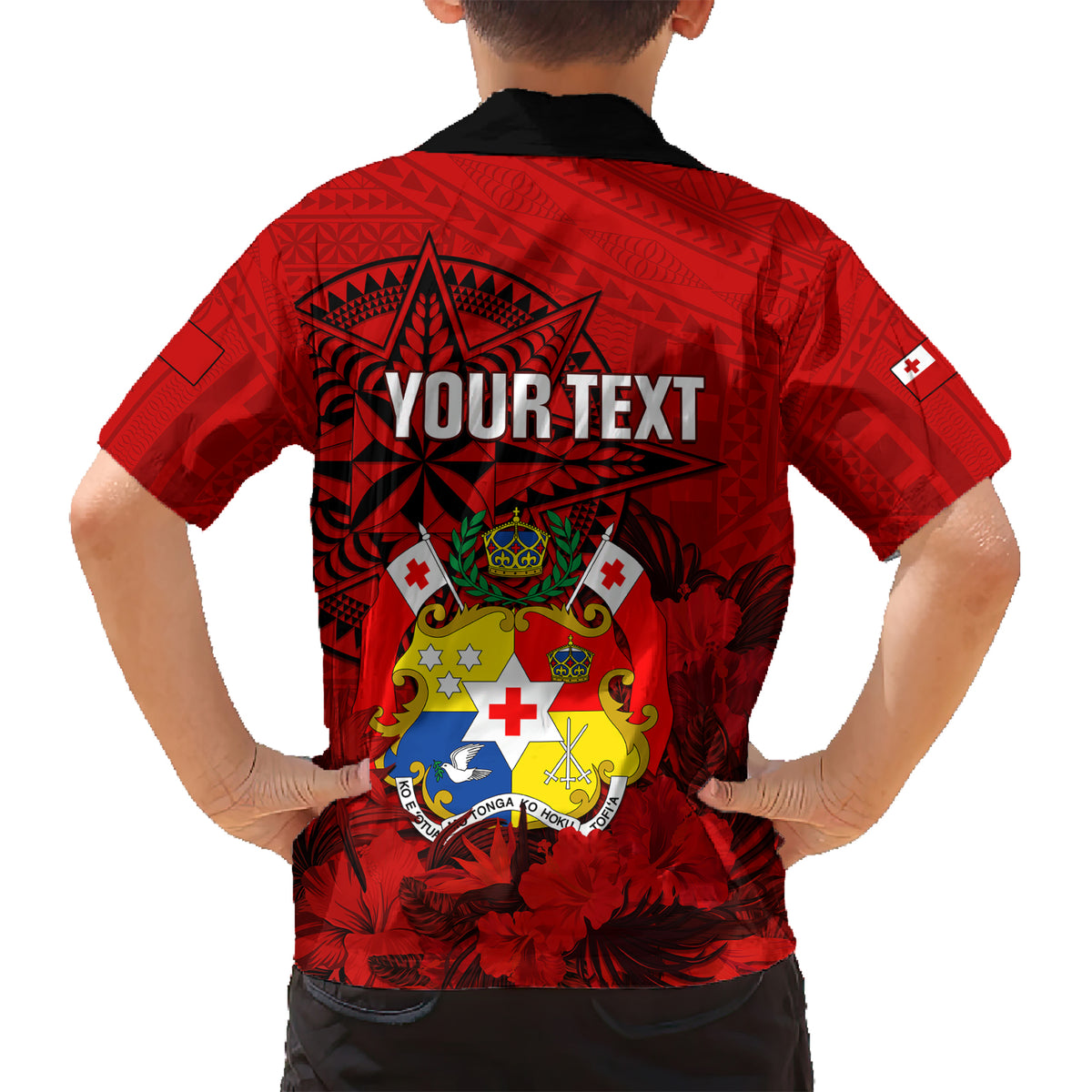 Personalized Tonga King Tupou I Day Kid Hawaiian Shirt Tropical Flowers With Ngatu Pattern LT05 - Polynesian Pride