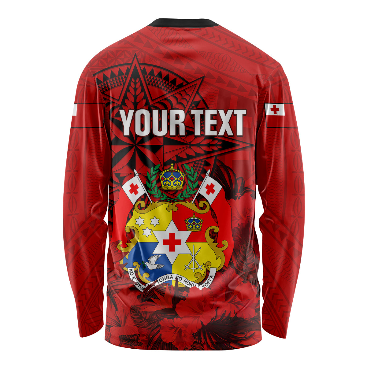 Personalized Tonga King Tupou I Day Long Sleeve Shirt Tropical Flowers With Ngatu Pattern LT05 - Polynesian Pride