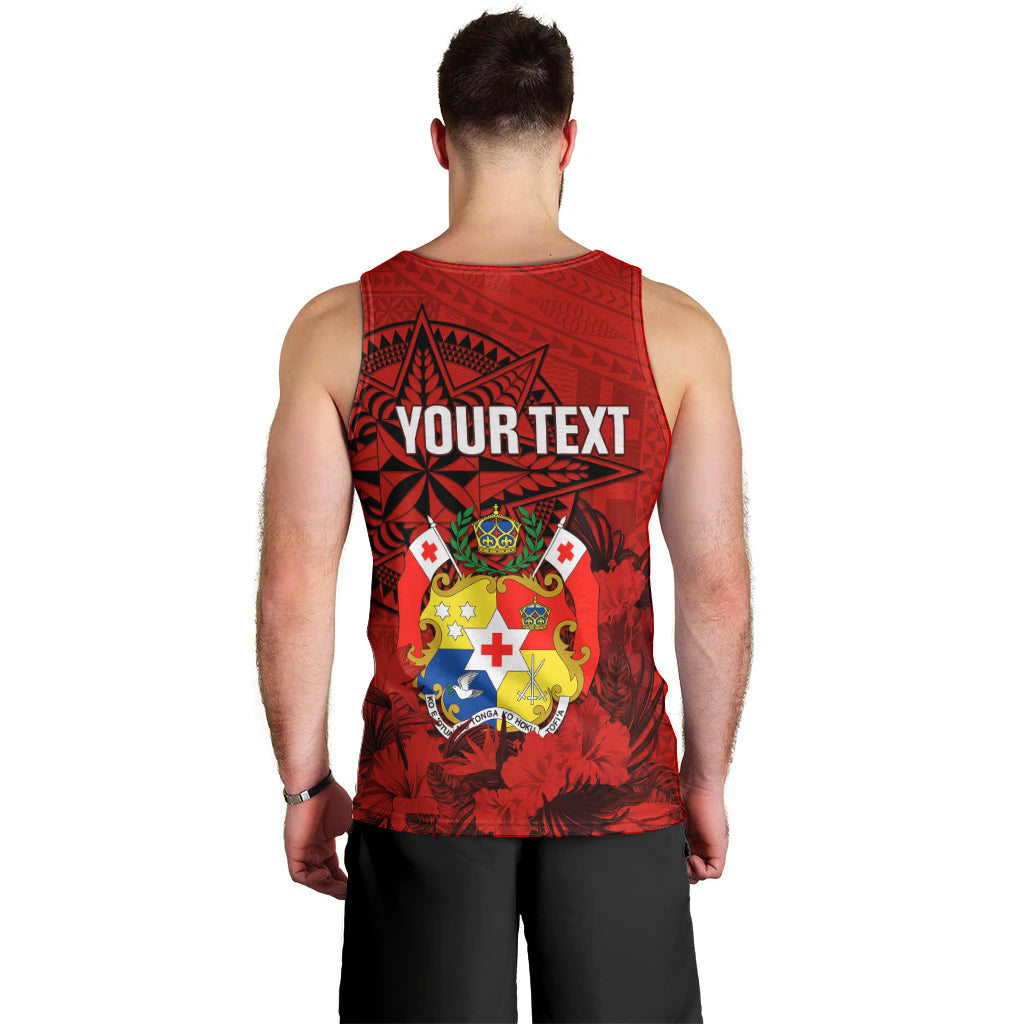 Personalized Tonga King Tupou I Day Men Tank Top Tropical Flowers With Ngatu Pattern LT05 - Polynesian Pride