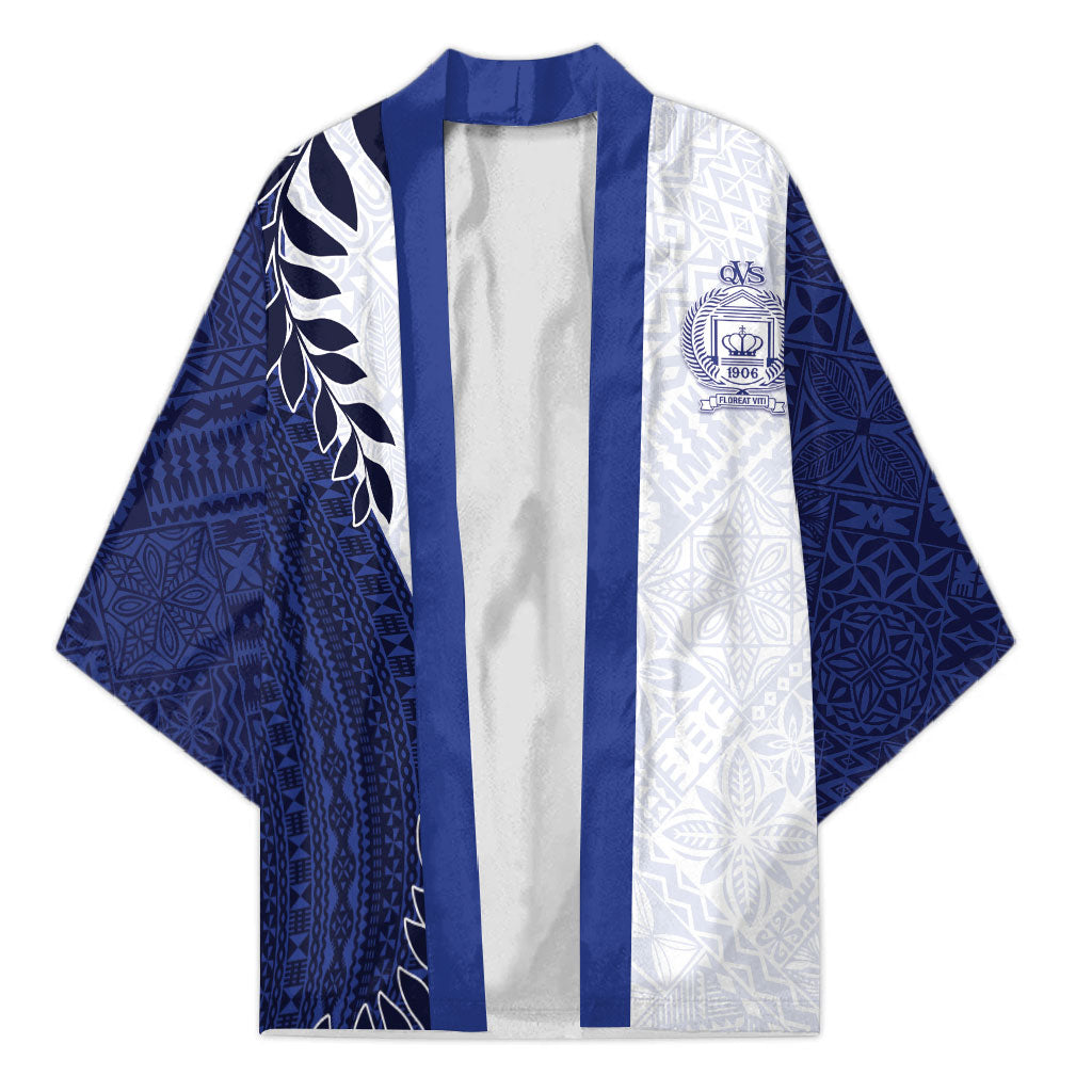 Custom Fiji Queen Victoria School Kimono 120 Years Anniversary LT05 Unisex White - Polynesian Pride