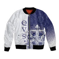 Personalised Fiji Queen Victoria School 1906 Bomber Jacket Floreat Viti LT05 Unisex Navy - Polynesian Pride