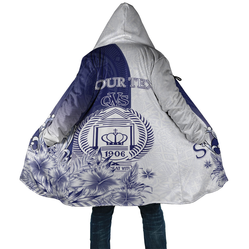 Personalised Fiji Queen Victoria School 1906 Cloak Floreat Viti LT05 Unisex Navy - Polynesian Pride