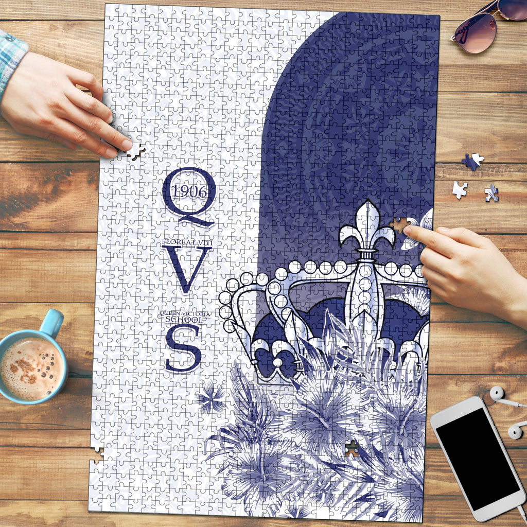 Fiji Queen Victoria School 1906 Puzzle Floreat Viti LT05 Navy - Polynesian Pride