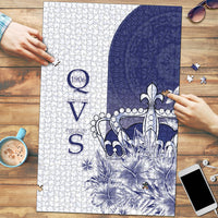 Fiji Queen Victoria School 1906 Puzzle Floreat Viti LT05 Navy - Polynesian Pride
