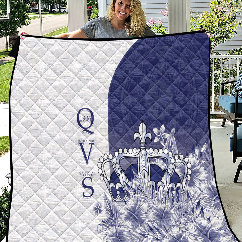Fiji Queen Victoria School 1906 Quilt Floreat Viti LT05 Navy - Polynesian Pride