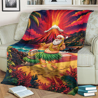 Hawaii Volcano Christmas Blanket Hula Santa And Monk Seal LT05 - Polynesian Pride
