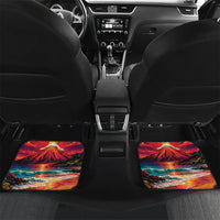 Hawaii Volcano Christmas Car Mats Hula Santa And Monk Seal LT05 Set 2pcs - Back Multicolor - Polynesian Pride