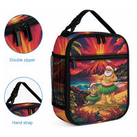 Hawaii Volcano Christmas Lunch Bag Hula Santa And Monk Seal LT05 - Polynesian Pride