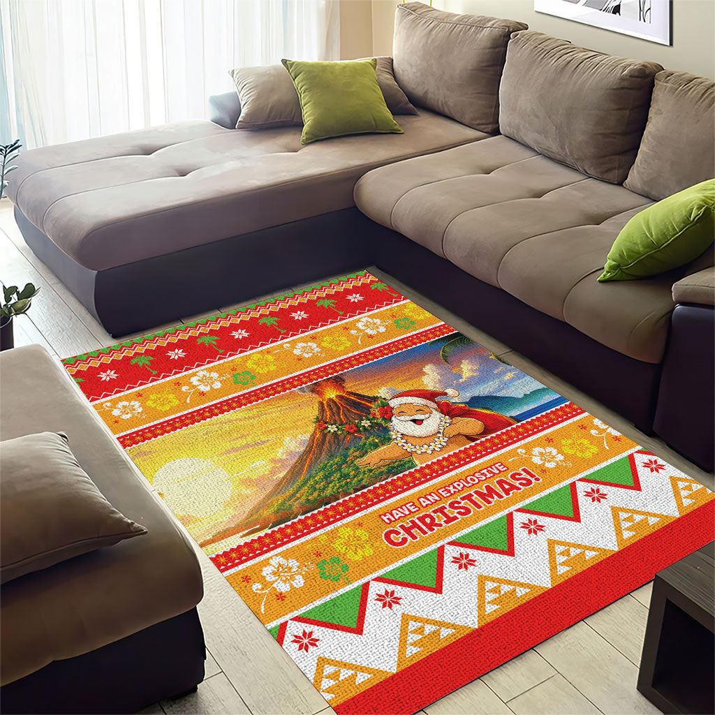 Hawaii Volcano Christmas Area Rug Have An Explosive Christmas LT05 - Polynesian Pride
