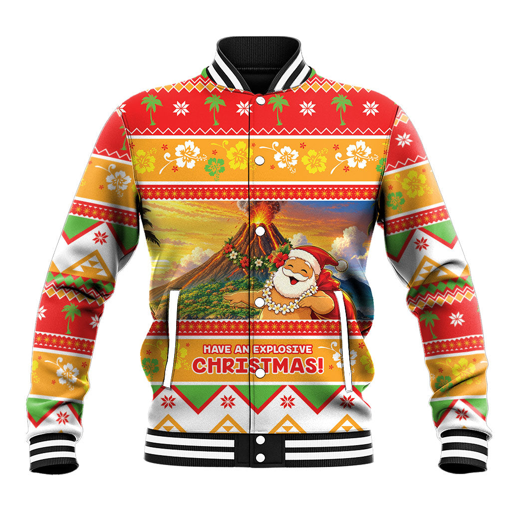 Hawaii Volcano Christmas Baseball Jacket Have An Explosive Christmas LT05 Unisex Red - Polynesian Pride