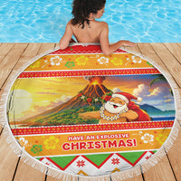 Hawaii Volcano Christmas Beach Blanket Have An Explosive Christmas LT05 - Polynesian Pride