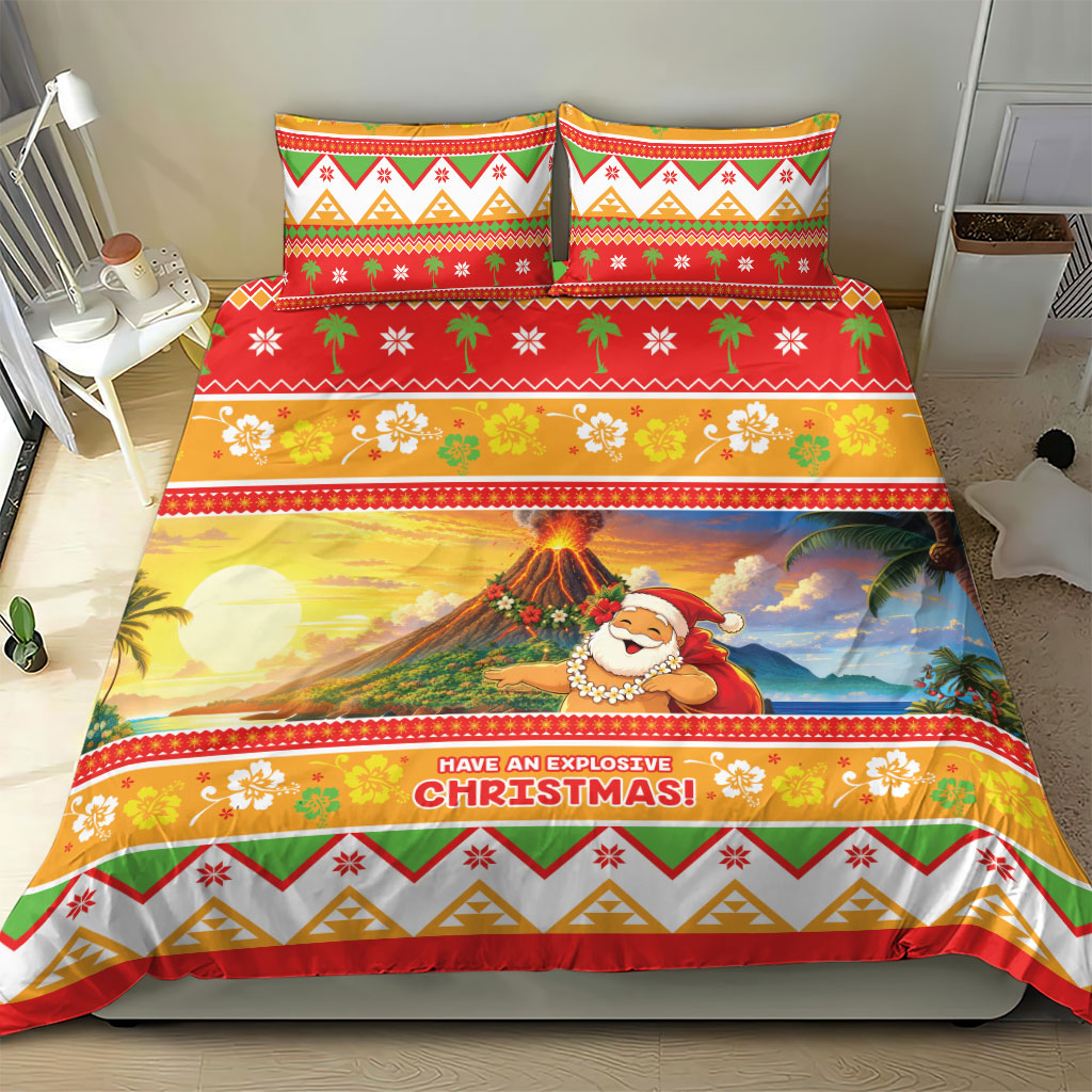 Hawaii Volcano Christmas Bedding Set Have An Explosive Christmas LT05 - Polynesian Pride