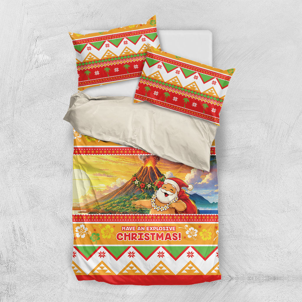 Hawaii Volcano Christmas Bedding Set Have An Explosive Christmas LT05 US Twin 172cm x 218cm Red - Polynesian Pride