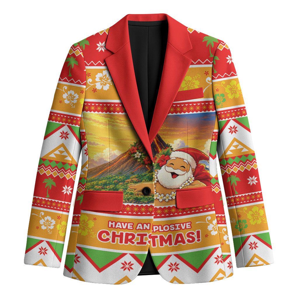 Hawaii Volcano Christmas Blazer Have An Explosive Christmas LT05 Unisex Red - Polynesian Pride