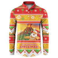 Hawaii Volcano Christmas Button Sweatshirt Have An Explosive Christmas LT05 Red - Polynesian Pride