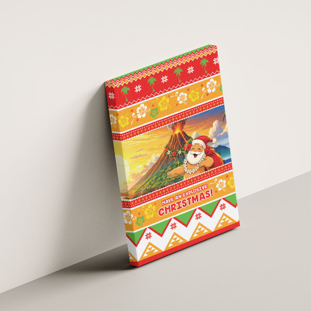 Hawaii Volcano Christmas Canvas Wall Art Have An Explosive Christmas LT05 - Polynesian Pride