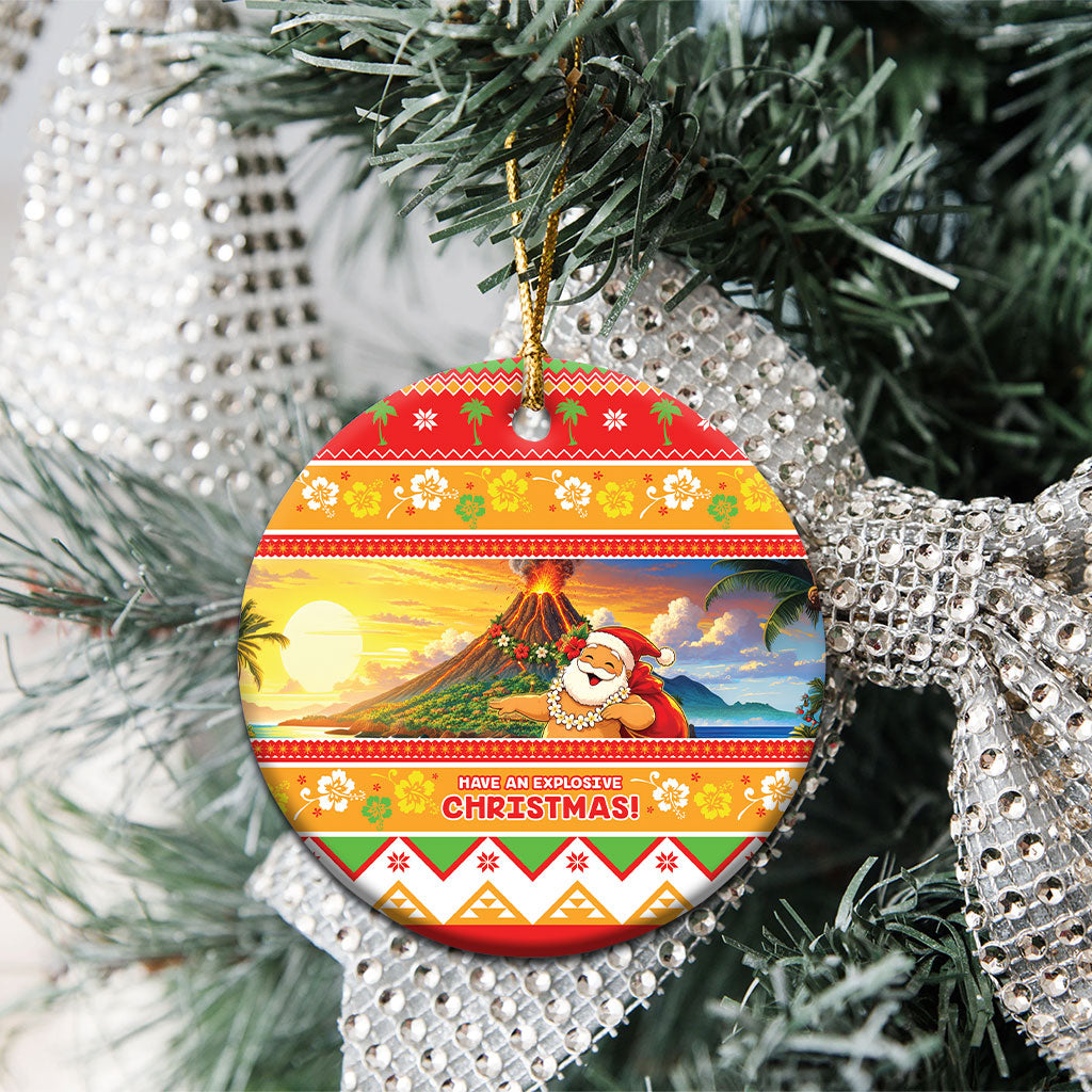 Hawaii Volcano Christmas Ceramic Ornament Have An Explosive Christmas LT05 - Polynesian Pride