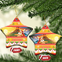 Hawaii Volcano Christmas Ceramic Ornament Have An Explosive Christmas LT05 Star Red - Polynesian Pride