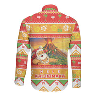 Hawaii Volcano Christmas Long Sleeve Button Shirt Have An Explosive Christmas LT05 - Polynesian Pride