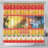 Hawaii Volcano Christmas Shower Curtain Have An Explosive Christmas LT05 - Polynesian Pride