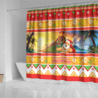 Hawaii Volcano Christmas Shower Curtain Have An Explosive Christmas LT05 - Polynesian Pride