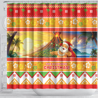 Hawaii Volcano Christmas Shower Curtain Have An Explosive Christmas LT05 - Polynesian Pride