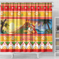 Hawaii Volcano Christmas Shower Curtain Have An Explosive Christmas LT05 - Polynesian Pride