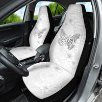 Lung Cancer Awareness Car Seat Cover Never Give Up Polynesian Style LT05 - Polynesian Pride