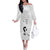 Lung Cancer Awareness Family Matching Off Shoulder Long Sleeve Dress and Hawaiian Shirt Never Give Up Polynesian Style LT05 Mom's Dress White - Polynesian Pride