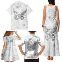 Lung Cancer Awareness Family Matching Tank Maxi Dress and Hawaiian Shirt Never Give Up Polynesian Style LT05 - Polynesian Pride
