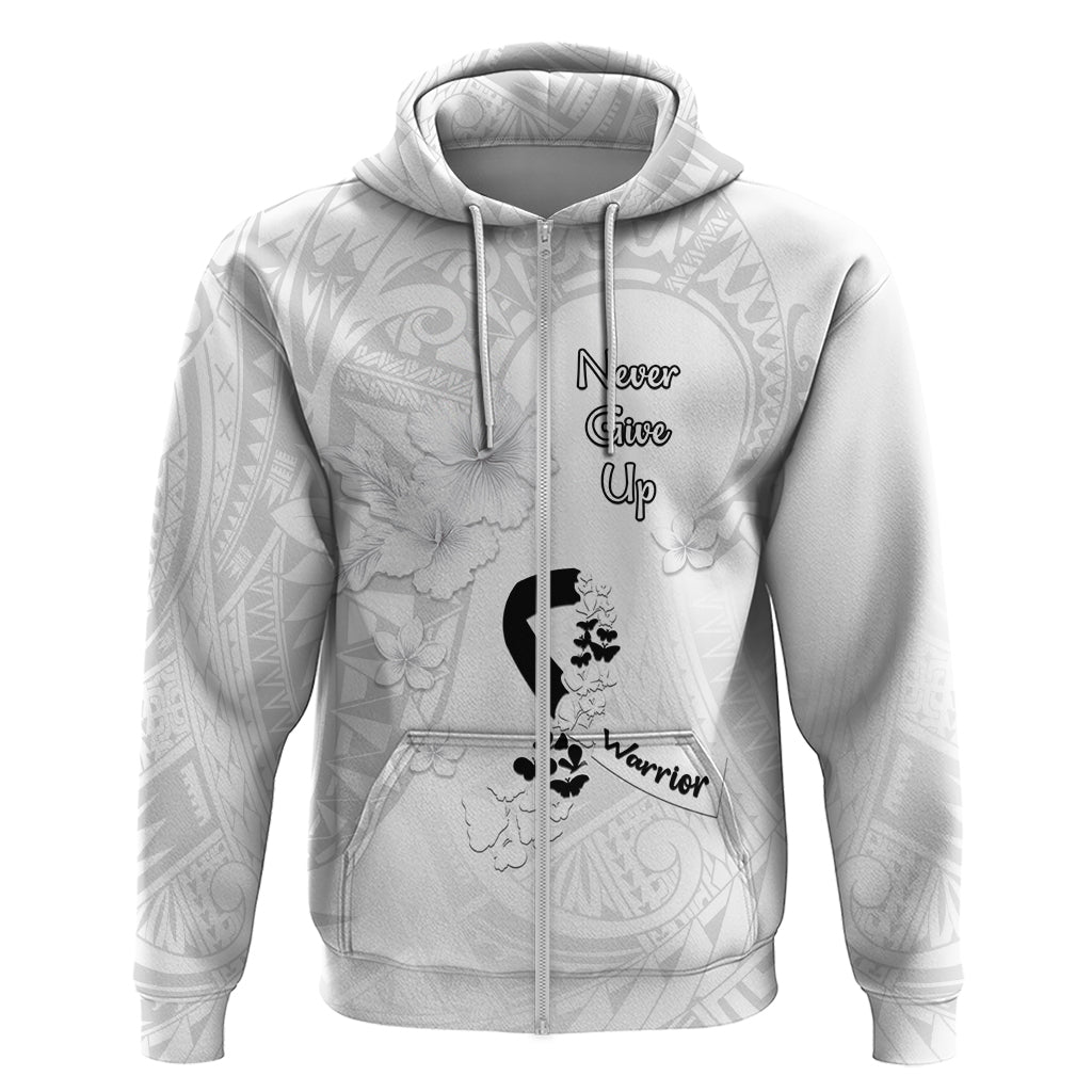 Lung Cancer Awareness Hoodie Never Give Up Polynesian Style LT05 - Polynesian Pride