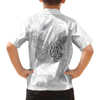 Lung Cancer Awareness Kid Hawaiian Shirt Never Give Up Polynesian Style LT05 - Polynesian Pride