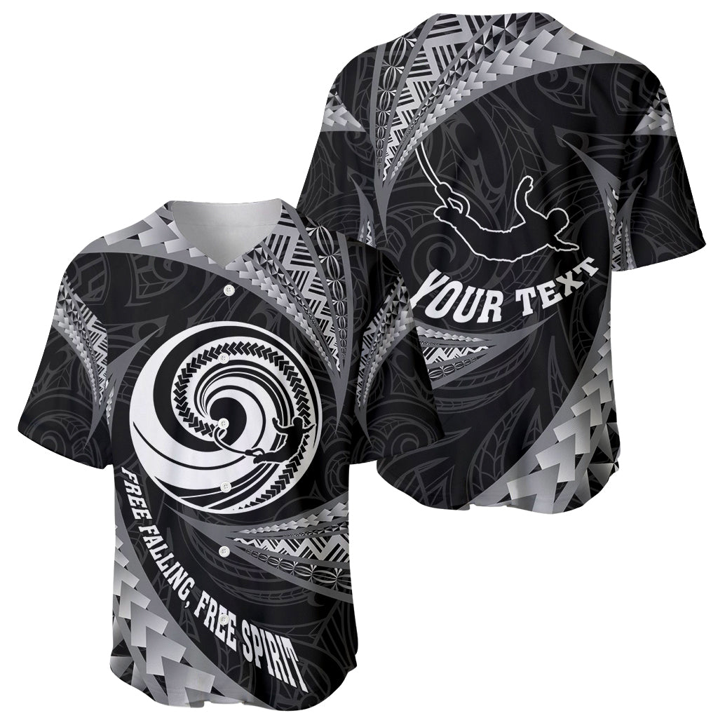 Personalised New Zealand Bungy Jumping Baseball Jersey Maori Pattern LT05 - Polynesian Pride