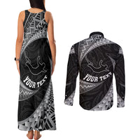 Personalised New Zealand Bungy Jumping Couples Matching Tank Maxi Dress and Long Sleeve Button Shirt Maori Pattern LT05 - Polynesian Pride