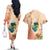 Hawaii Kauai Na Pali Coast Landscape Couples Matching Off The Shoulder Long Sleeve Dress and Hawaiian Shirt