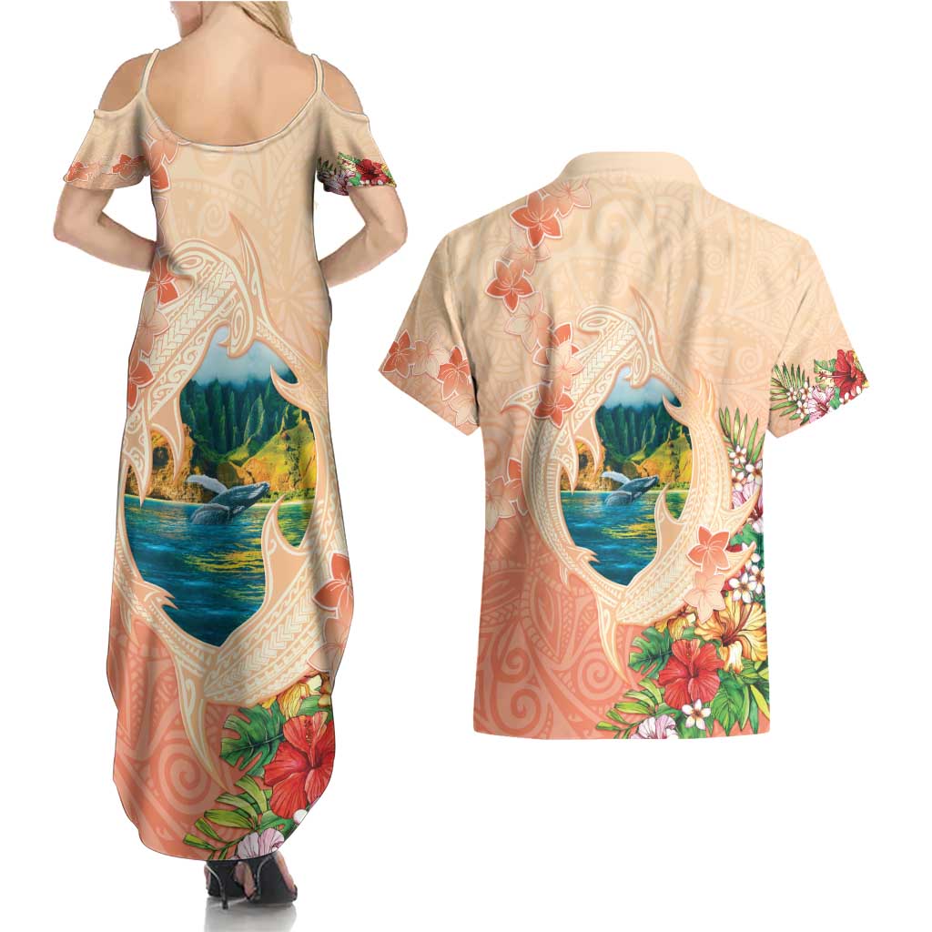 Hawaii Kauai Na Pali Coast Landscape Couples Matching Summer Maxi Dress and Hawaiian Shirt LT05 - Polynesian Pride
