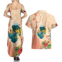 Hawaii Kauai Na Pali Coast Landscape Couples Matching Summer Maxi Dress and Hawaiian Shirt LT05 - Polynesian Pride