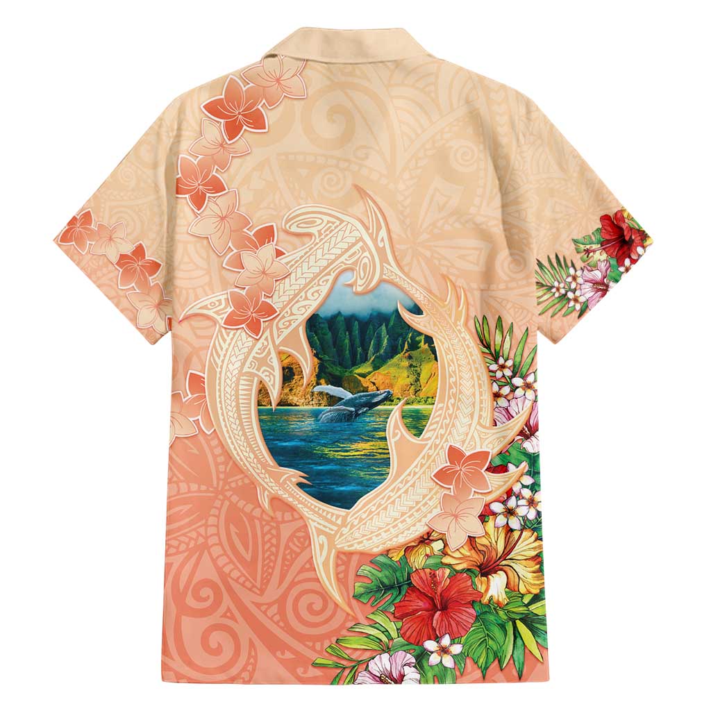 Hawaii Kauai Na Pali Coast Landscape Family Matching Off Shoulder Short Dress and Hawaiian Shirt