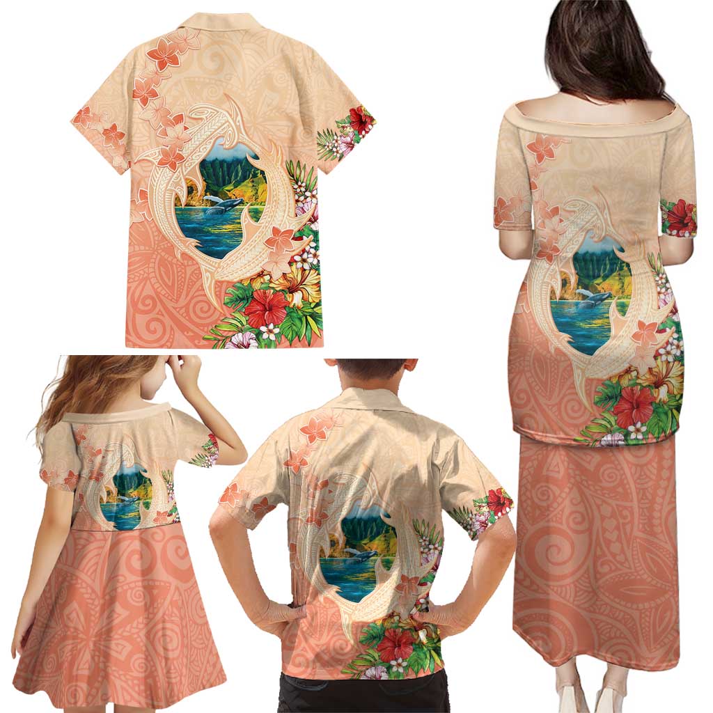 Hawaii Kauai Na Pali Coast Landscape Family Matching Puletasi and Hawaiian Shirt