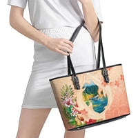 Hawaii Kauai Na Pali Coast Landscape Leather Tote Bag LT05 - Polynesian Pride