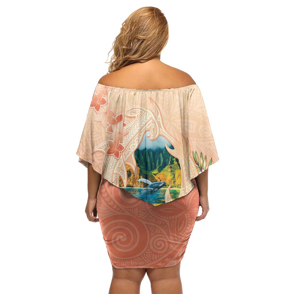 Hawaii Kauai Na Pali Coast Landscape Off Shoulder Short Dress LT05 - Polynesian Pride
