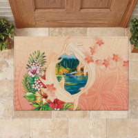 Hawaii Kauai Na Pali Coast Landscape Rubber Doormat LT05 Peach - Polynesian Pride
