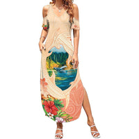 Hawaii Kauai Na Pali Coast Landscape Summer Maxi Dress LT05 Women Peach - Polynesian Pride